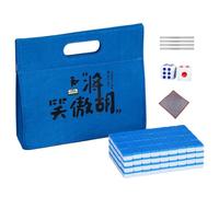 Chinese Mahjong Set, Travel Mahjong Set Small, Tablecloth, Carry Bag | Table Mahjong game dice, tile ruler, carry bag, tablecloth, small for family leisure,