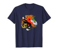 Chinese Martial Arts - The Seven Animals Forms T-Shirt, Men, Navy Blue, 3X-Large