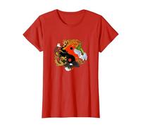 Chinese Martial Arts - The Seven Animals Forms T-Shirt, Women, Red, 3X-Large