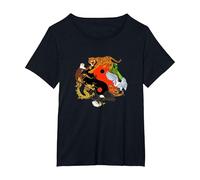 Chinese Martial Arts - The Seven Animals Forms T-Shirt, Women's Plus, Black, 6X