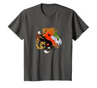 Chinese Martial Arts - The Seven Animals Forms T-Shirt, Youth, Asphalt Grey, Small