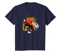 Chinese Martial Arts - The Seven Animals Forms T-Shirt, Youth, Navy Blue, 3T
