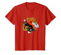 Chinese Martial Arts - The Seven Animals Forms T-Shirt, Youth, Red, 4T