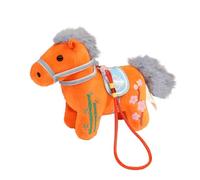 Chinese Mascot Horse Pendant, 2026 Year of The Horse Mascot Figurine Chinese Zodiac Horses Pendant Statues Decorations, Soft Plush Stuffed Horses for Children Youth Teens Men Women (Orange)