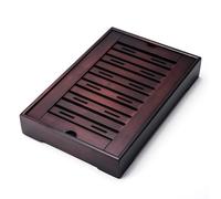 Chinese Mini Bamboo Tea Tray - Japanese Tea Serving Tray, Gongfu Tea Table with Tank Type Water Storage Box (Brown)