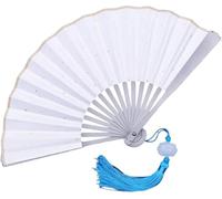 Chinese Mini Titanium Folding Fan 7.87'' Silk Fabric Kung Fu Design, Elegant Handheld Fan For Dance, Performance & Decoration