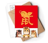chinese mouse art font combination Postcards Envelopes Cards Mailing Year Horse
