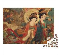 Chinese Mythological Artwork 1000-Piece Puzzle for Adults, 70x50cm/1000pcs, Smooth White Pieces for Easy Handling; for Quiet Focus at Your Own Pace