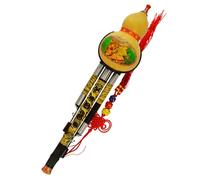 Chinese National Musical Instruments Anti-fall Detachable Natural Gourd Hulusi Flute With Embossed Pattern Professional Hulusi (Color : Minor D)