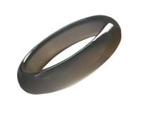 Chinese Natural Grey Chalcedony Hand- carved Jade Bracelet Fashion Boutique Jewelry Lady Grey Agate Bracelet Ring Gift (Gem Color : 54-56)