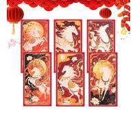 Chinese New Year 2026 Red Envelopes - Pack of 6 Festive Event Decoration for Celebrations and Parties | 2026 New Year Hong Bao | For Birthday Party Christmas Graduation Party Family Reunion Special