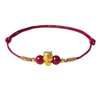Chinese New Year Bracelet Red String Gold Horse Bracelet,Feng Shui Lucky Protection Handmade Braid Bracelets,Adjustable Handmade Chinese Zodiac Aniamal 2026 Festive Jewelry Gift for Women Men