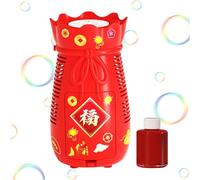 Chinese New Year Bubble Machine - Lighted Pyrotechnics Bubble Blower Fortune Bag - Spring Festival Bubble Maker Blower Decor with Bubble Solution for Wedding, Gathering