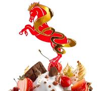 Chinese New Year Cake Topper, 2D Acrylic Moon New Year Birthday Decoration, Cupcake Decoration Picks - For Family Party Backparty Office Party Graduation Home Baker