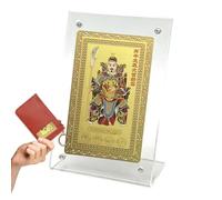 Chinese New Year Card - Copper Collectible, Card Holder for Success, Home Display, Celebration and Travel Bag