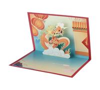 Chinese New Year Card Handmade Popup Dragon Greeting Cards With Envelope Postcards Spring Festival Party Innocent Blessing