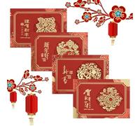 Chinese New Year Cards 2025, Hollow Chinese Lunar New Year Card, 4 Pack Snake Year Card With Envelope For Christmas Birthday Wedding