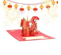 Chinese New Year Cards,Year Of The Snake Pop-Up Card,Adorable 2025 Snake Greeting Cards,Spring Festival Blessing Snake Greeting Card,Chinese New Year Decorations,Envelope New Year Snake Year Card