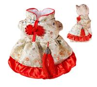 Chinese New Year Cat Clothes,Tang Dynasty Cat Winter Coat - 2024 Year of Dragon Warm Pet Clothes, Dog Cheongsam Clothes, Cute Cat Tang Suit for Winter Dogs Home Spring Festival