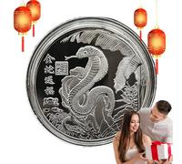 Chinese New Year Coin, Year of The Snake Small Coin, Chinese Souvenir, Lunar Year Challenge Coin, Collectible Commemoration for Coin Enthusiasts