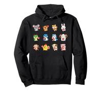 Chinese New Year Cute Chinese Zodiac Animal Signs Pullover Hoodie