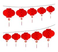 Chinese New Year Decoration 2026, 10pcs Chinese Lantern as Party Decorations, Red Lanterns for Indoor Hanging Decor, for the Lunar New Year