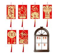 Chinese New Year Decorations 2026 6pcs Vietnamese Red 2026 Year of the Horse Party Decorations for Party Home Office Entrance Tree Wall Window
