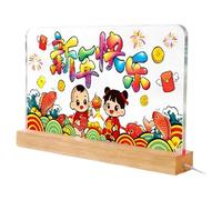 Chinese New Year Decorations 2026 | Chinese Acrylic LED Ambient Lighting | Happy New Year Table Decoration for Home Bedroom School Hotel Spring Party