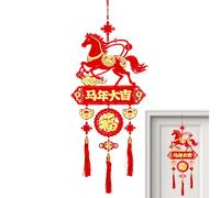 Chinese New Year Decorations 2026 - Good Luck Horse Charm, Horse Ornament with Tassels, for Blessing Wall Window Home Tree Party Celebration