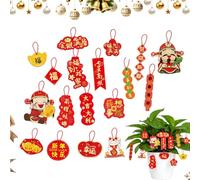 Chinese New Year Decorations 2026 - Hangable Good Luck, Ornaments Kit for Home, 18 Pieces Set, Festive Decor with Bright Colors, Holiday Accessories for Party, Living Room, and Spring Festival Wall