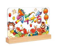 Chinese New Year Decorations 2026 - USB Powered Acrylic with LED | Year of the Horse Illuminated Desk Decoration - for Home Living Room Room School Hotel Spring Party