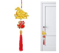 Chinese New Year Decorations | 3D Gold Horse Wall Pendant, Chinese New Year Decorations and Prosperity with Tassel | for Wall Window Door Home Party Celebration