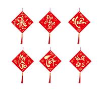 Chinese New Year Decorations | 6 Pieces Red Vietnamese 2026 - Year Horse Paper Decorations | for Office Entryway Tree Wall Window Potted Door Shelf Party