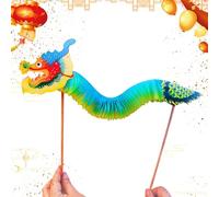 Chinese New Year Dragon Dance | Small Dragon Paper DIY Set - New Year Paper Dragon Puppet Educational Creative Toys for Home Decoration