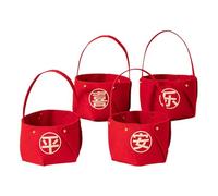 Chinese New Year Fruit Basket Set Hand Fruit Basket Red Candy Box Non Woven Hand Dried Fruit Basket | Practical Portable Party Supplies, Simple Table Decoration