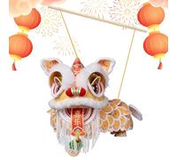Chinese New Year Light Craft Kit - PP Medium 24x16x29cm | DIY Lion Dance Decor with Handheld Design, Parade Display, Home Ornament | Spring Festival Hanging Lamp Holiday Celebration