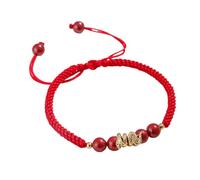 Chinese New Year of Snake String Bracelet Handmade Zodiac Animal Snake Red Rope Bracelet Adjustable Good Luck Symbol Strand Bracelet for Women Men, Small, Cotton, no gemstone