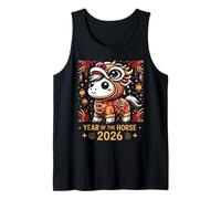 Chinese New Year of The Horse Lunar Zodiac Year 2026 Kawaii Tank Top