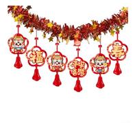 Chinese New Year Pull Flower, Year Of The Horse Ornament, Spring Festival Hanging Decor with Red Gold Festive Garland for Shopping Mall Courtyard Home and(A)