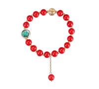 Chinese New Year Red Beaded Bracelet Women Imitation Agate Bracele Handmade Feng Shui Lucky Amulet Stretch Bracelets New Year Gifts for Women Unisex Jewelry, adjustable, Zinc, no gemstone