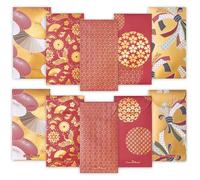 Chinese New Year Red Envelopes, 25-Count 2026 Lunar New Year Red Packets, Hong Bao with Gold Foil Design, Gift Money Envelopes, Brocade Elegance, 5 Designs