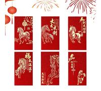 Chinese New Year Red Envelopes - 6.49 Inch Horse Pattern Pocket | 2026 Red Auspicious New Year Envelopes With A Pattern For Boys And Ra Birthday Celebration