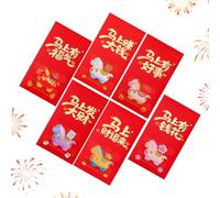 Chinese New Year Red Envelopes | 6 Piece Horse Design Cash Bag - Red Envelopes 2026 - for Holiday Spring Festival Good Luck Wedding Party Birthday