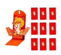 Chinese New Year Red Envelopes for the Year of the Horse, 10 Pieces 3D Folding Envelopes for Parties | Hong Bao Lunar New Year | for Weddings Birthdays Christmas Graduation Family Meetings and