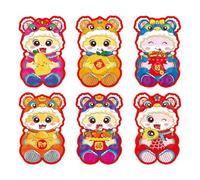 Chinese New Year Red Envelopes, Lucky Money Envelopes - Red Pocket Envelopes with 6 Different Snake Designs | Chinese Envelopes for Money 2025, Red Packages Lu