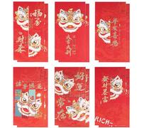 Chinese New Year Red Envelopes Red Envelope Snake 2025 Lunar New Year Envelopes Lucky Money Envelopes for Cash Hong Bao Li Xi Fancy Envelopes Large 12Pcs Lion