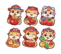 Chinese New Year Red Envelopes, Red Envelopes for Chinese New Year, Chinese Envelopes with Chinese Cartoon Design for Lunar New Year, Pack of 6 "Year of the Snake Hong Bao" Thick Money