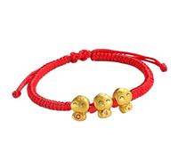 Chinese New Year Red String Bracelets Chinese Zodiac Feng Shui Animal Charm Bracelet New Year Jewelry For Women Men Matching Watches for Couples (A, One Size)