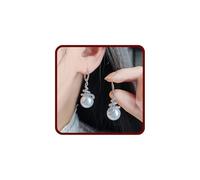 Chinese New Year Snake Earrings For Women, Glitter Cubic Zirconia Red Pearl Statement Dangle Earrings Expectation A Sense Of Ritual New Year Christmas Jewelry Gifts, L, Alloy Steel, No Gemstone