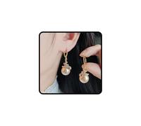 Chinese New Year Snake Earrings For Women, Glitter Cubic Zirconia Red Pearl Statement Dangle Earrings Expectation A Sense Of Ritual New Year Christmas Jewelry Gifts, L, Alloy Steel, No Gemstone